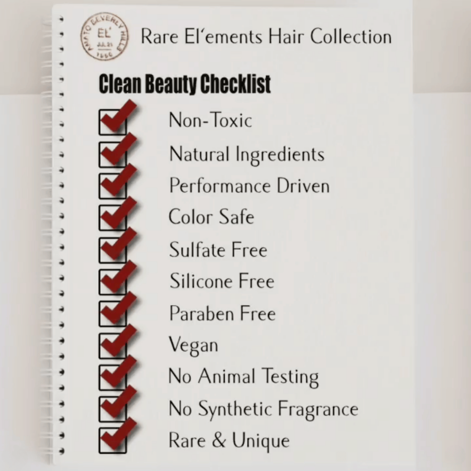 checklist for clean ingredients