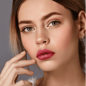 pretty woman with concealer makeup on