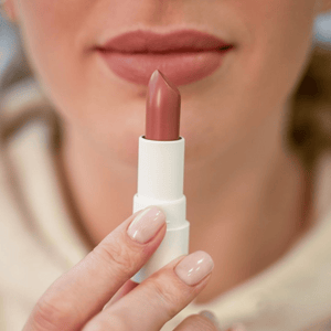 lipstick on woman
