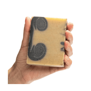 bar soap in a hand