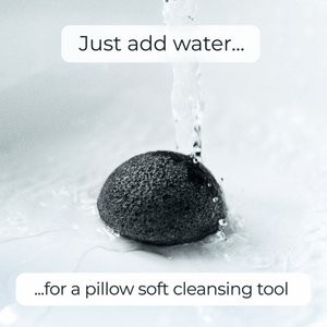 konjac sponge message about adding water