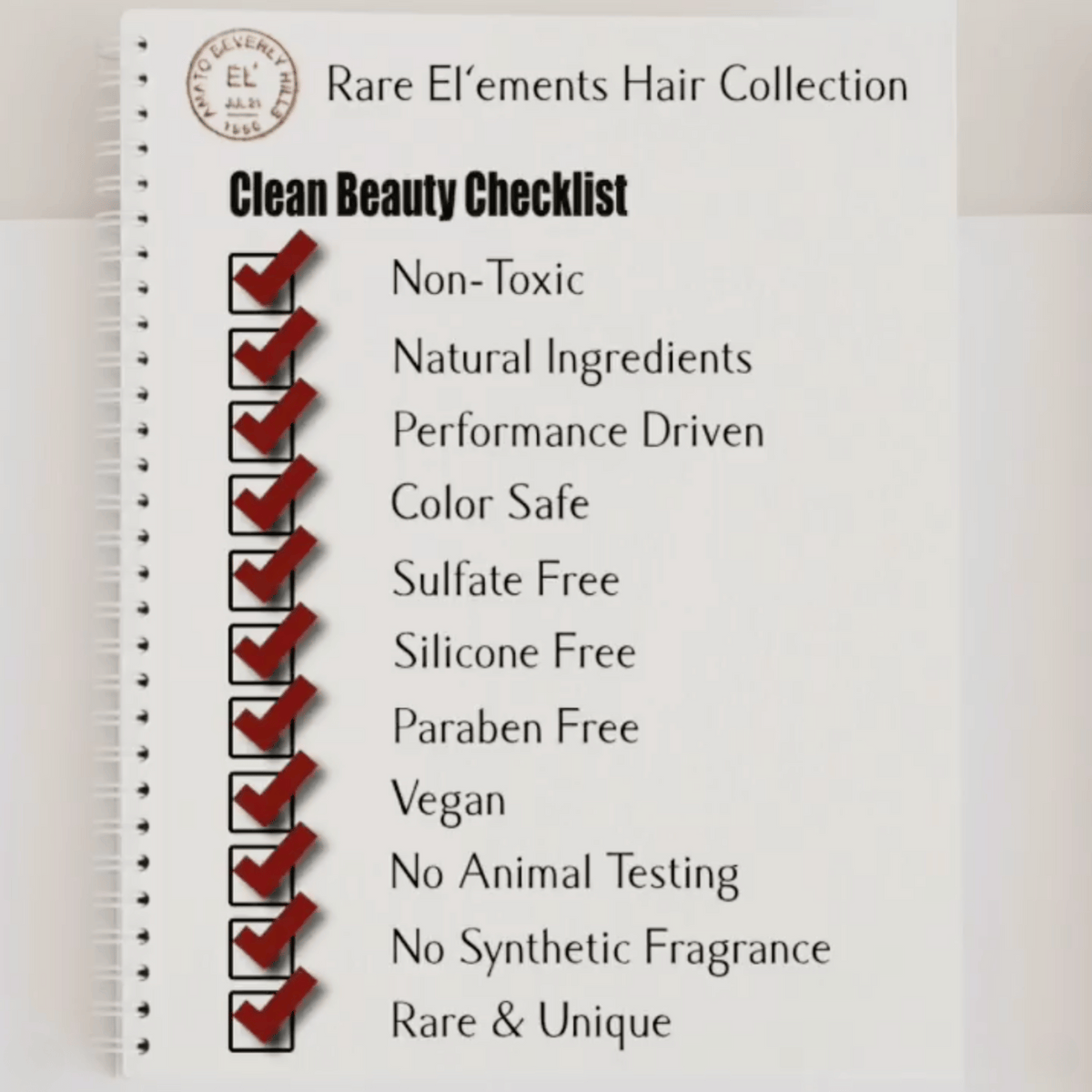 checklist for clean ingredients