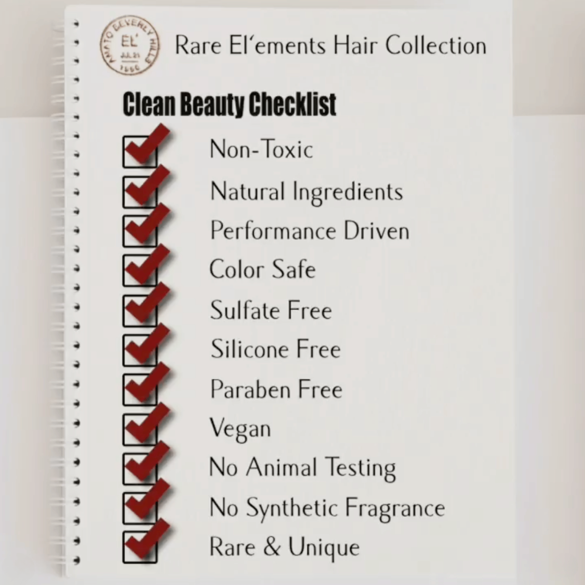 checklist for clean ingredients