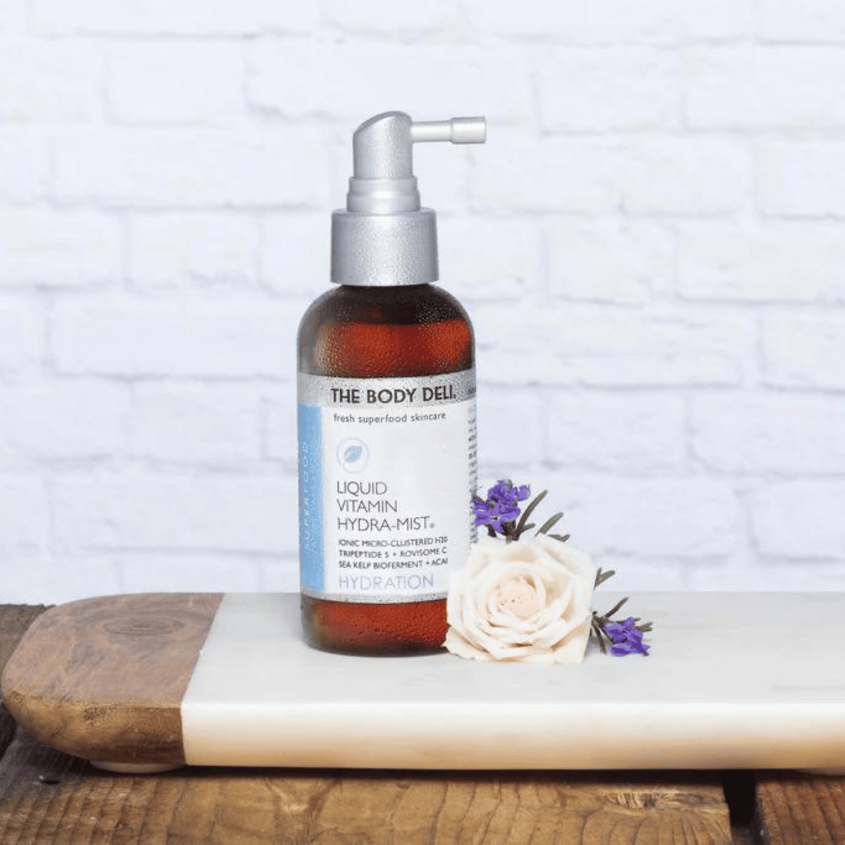 Body Deli Spray with Rose on Tray