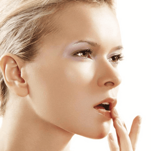 women with lip gloss