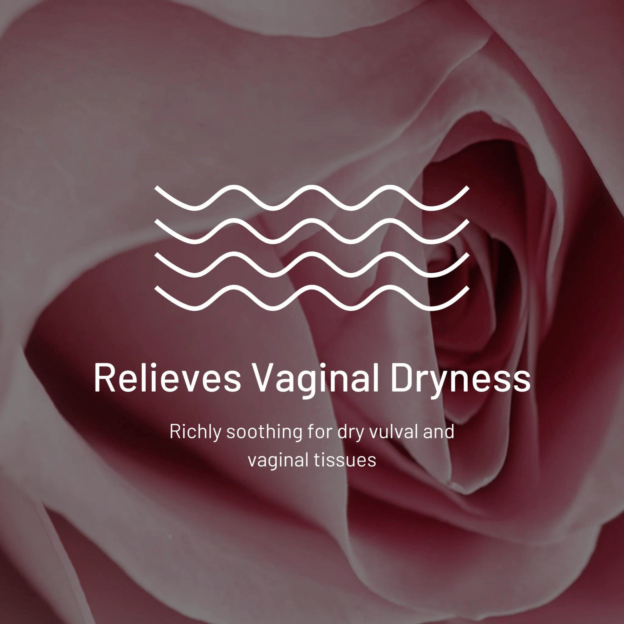 graphic showing the yes lube is good for relieving vaginal dryness